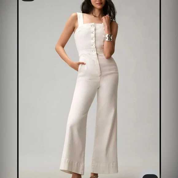 Anthropologie Maeve The Colette Portside Jumpsuit Womens Size 0 Petite Jumper - Picture 1 of 11